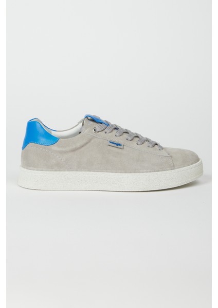 %100 Deri Gri Süet Sneaker Ayakkabı