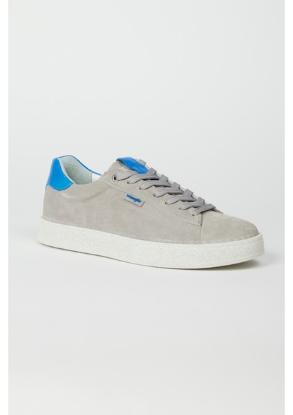 %100 Deri Gri Süet Sneaker Ayakkabı