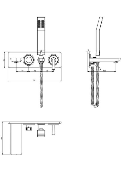 Novita Ankastre Banyo Bataryası 2 Parça Set / 3 Yollu (102167314H-K+102166303H) modelleri