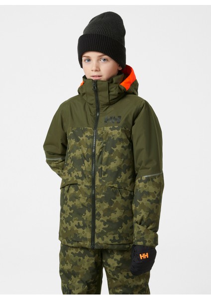Yeşil Erkek Çocuk Kapüşonlu Kayak Montu HHA.41761-HHA.431 Jr Summıt Jacket