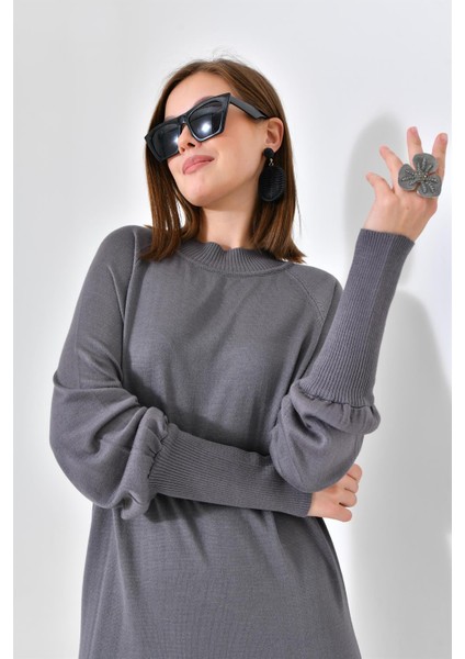 Kadın Düz Basic Tunik Gri 20677 fırsatları