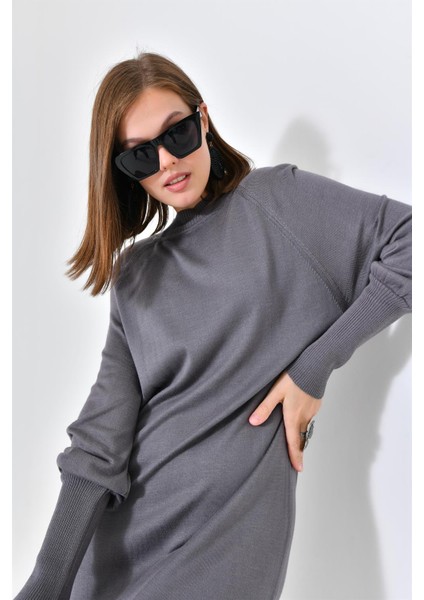 Kadın Düz Basic Tunik Gri 20677 indirimleri
