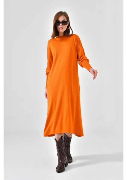Kadın Düz Basic Tunik Orange 20678