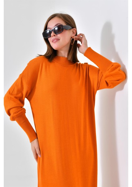 Kadın Düz Basic Tunik Orange 20678
