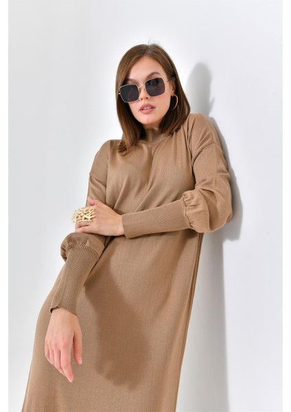 Kadın Düz Basic Tunik Beige 20678