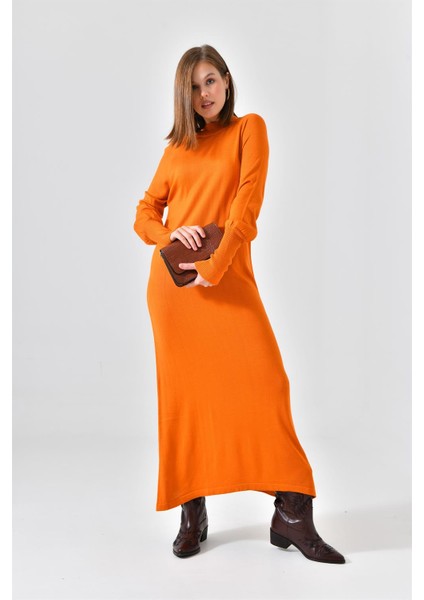 Kadın Düz Basic Tunik Orange 20677