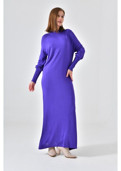 Kadın Düz Basic Tunik Mor 20677