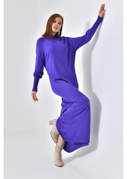 Kadın Düz Basic Tunik Mor 20677 fiyatları