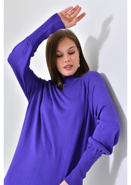 Kadın Düz Basic Tunik Mor 20677 fırsatları