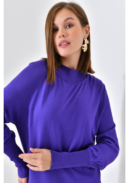 Kadın Düz Basic Tunik Mor 20677 indirimleri