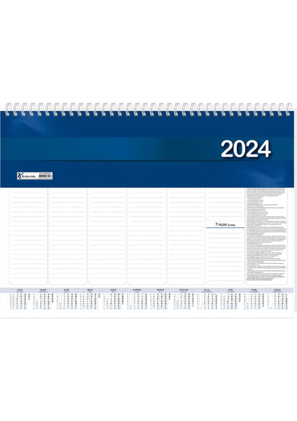 2024 Haftalık Masa Sümeni Bialalı Aj 70 28 x 40 cm