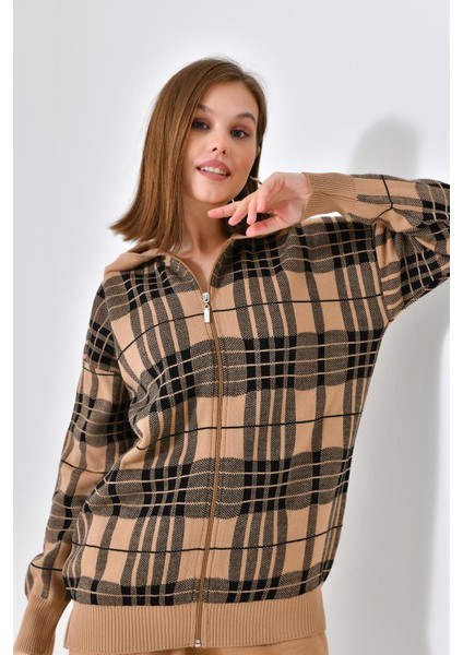 Kadın Fermuar Kapşon Detay İkili Takım Bisküvi 21-6038 indirimleri