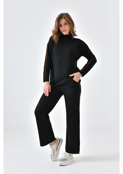 Kadın Çizgili İkili Takım Siyah 20563 fiyatları