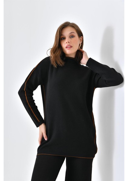 Kadın Çizgili İkili Takım Siyah 20563 indirimleri