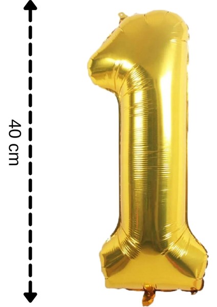 Gold Rakam Folyo ve Kırmızı Balon Doğum Günü Balon Zincir Parti Seti
