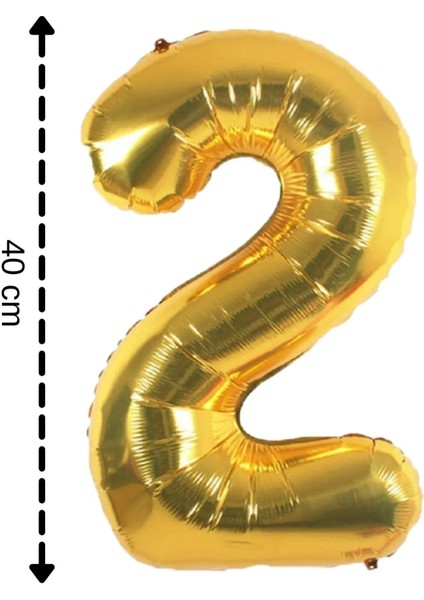 Gold Rakam Folyo ve Mavi Balon Doğum Günü Balon Zincir Parti Seti