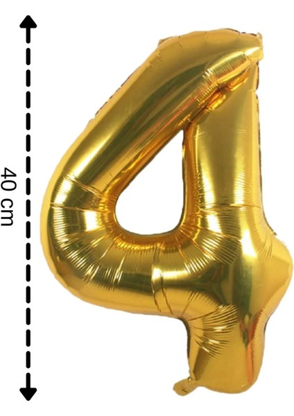 Gold Rakam Folyo ve Mavi Balon Doğum Günü Balon Zincir Parti Seti