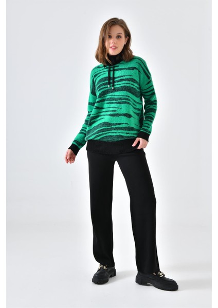 Kadın Çizgili İkili Takım Siyah 20522 fiyatları