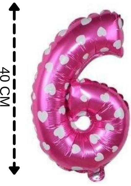 Folyo Balon 6 Rakamı Helyum Balon Parti Süs 40 cm