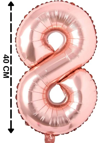 Folyo Balon 8 Rakamı Helyum Balon Parti Süs 40 cm