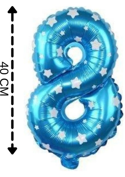 Folyo Balon 8 Rakamı Helyum Balon Parti Süs 40 cm