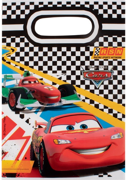 Disney Cars Hediyelik Plastik Çanta 25x16cm 6 Adet