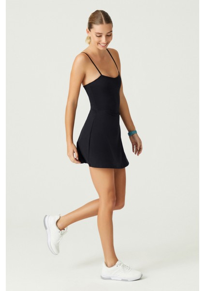 x Melodi Siyah Tenis Elbisesi Spor Elbise Tennis Dress