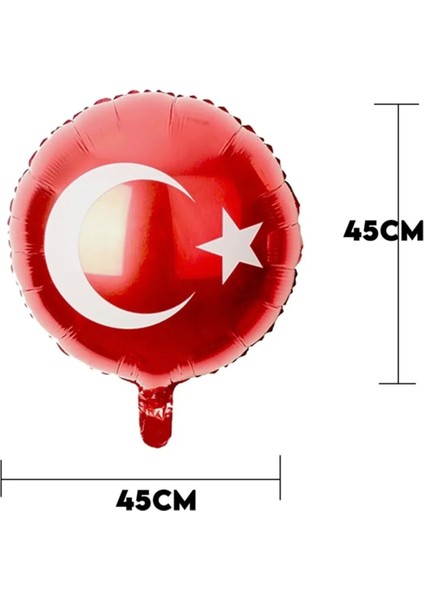 23 Nisan 29 Ekim Türk Bayrak Temalı Folyo Balon 45 cm 3 Adet