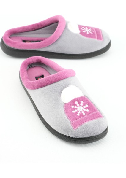 Kışlık Kadın Nakışlı Tasarım Ev Bahçe Gondol Terlik