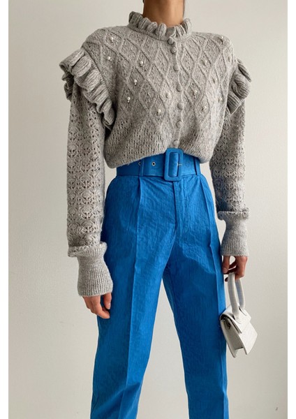 Mavi Kemerli Desenli Pantolon fiyatları