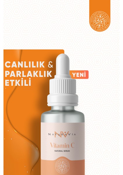 NaturaVia Vitamin C Serum - Cilt Aydınlatıcı ve Leke Giderici Etkili Yüz Bakım Serumu