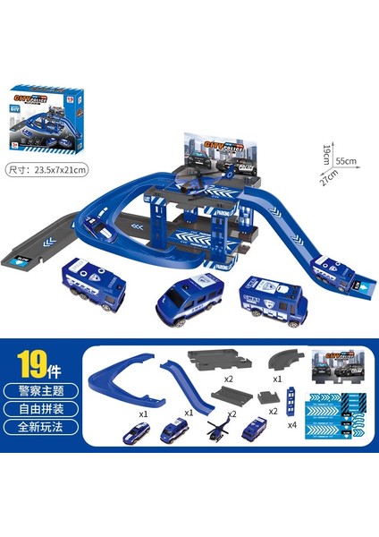 Çocuk Park Yeri Oyuncakları Çok Katlı Araba Polis Mühendislik Araç Oyuncakları (Yurt Dışından)