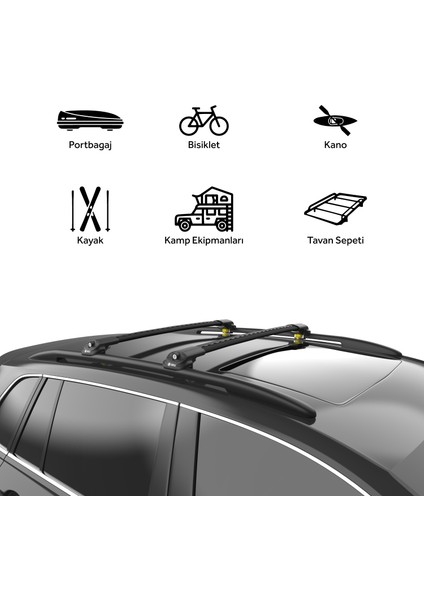 Audı Q5 (8r) 2009-2017 Turtle Air2 Ara Atkı Gri