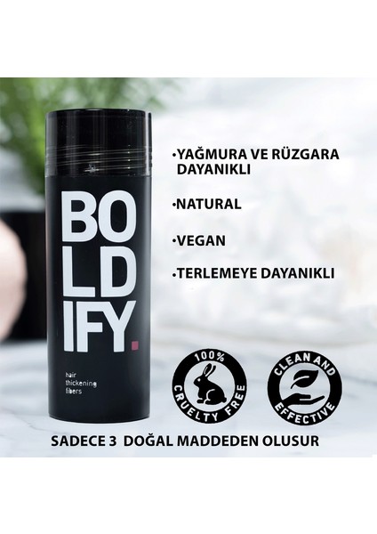 Saç Dolgunlaştırıcı Fiber Siyah 28GR, Topik Tozu