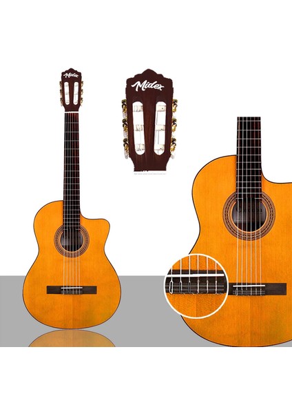 Midex CG-395YLX Klasik Gitar 4/4 Kesik Kasa Full Set (Çanta Askı Tuner Metod Pena) fiyatları