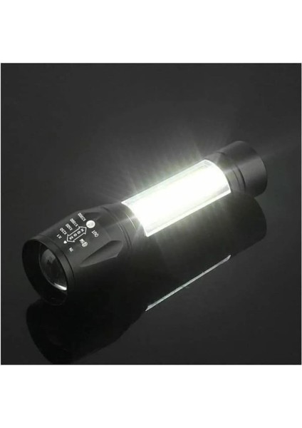 Ultra Güçlü USB Şarjlı El Feneri 2500 Lumen 5W Cob LED Avcılık Kamp Feneri Deprem Çantalık Fener