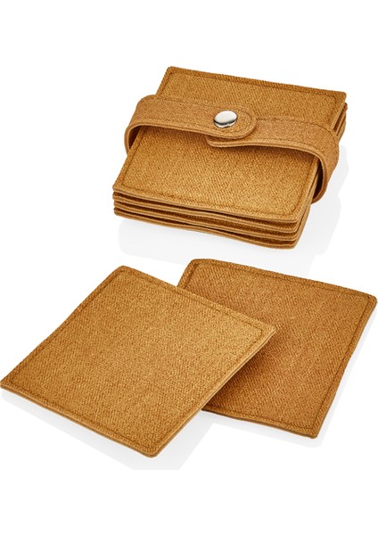 10x10 cm 6 Parça Amber Deri Bardak Altlığı 9-01150030