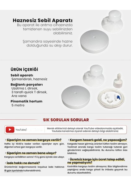 Water King Su Arıtma Cihazı Için Haznesiz Sebil Aparatı