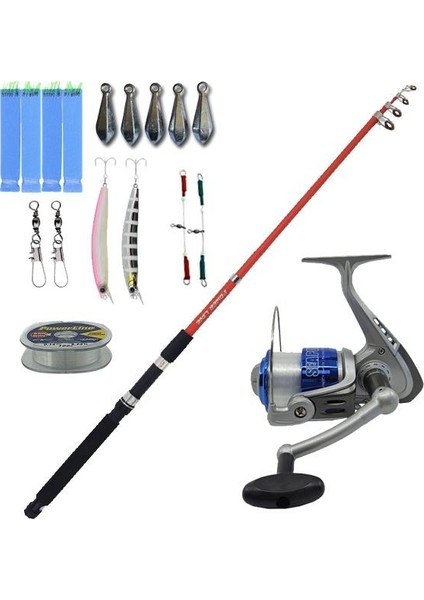 Yekoutdoor Çocuk Oltası Seti Power Line Rhine Olta Kamışı & Kendo Sea Power 5000 Olta Makinesi