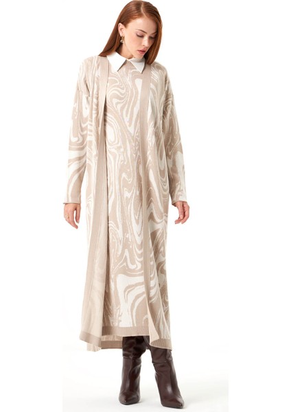 Özel Desenli Triko Taş Hırka