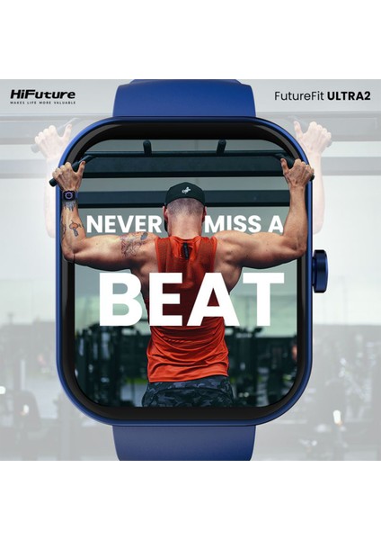 FutureFit Ultra2 Bluetooth 5.2 IP68 Su Geçirmez AMOLED Ekran 1.85 inç Arama Özellikli iOS&Android Uyumlu Nabız Spor Kan Oksijen Takibi 47mm Akıllı Saat Pembe