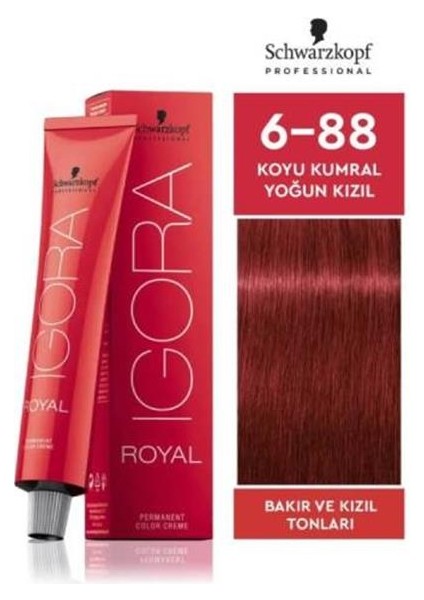 Igora Royal 6-88 Koyu Kumral Yoğun Kızıl Saç Boyası 60 Ml