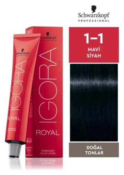 Igora Royal Doğal Tonlar 1-1 Mavi Siyah Saç Boyası 60ml