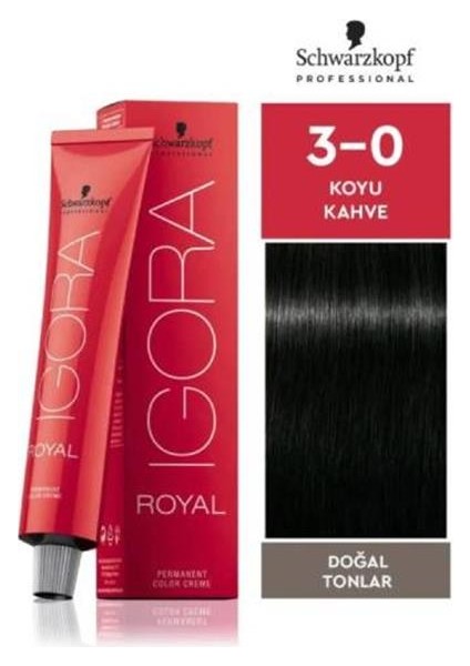 Igora Royal Doğal Tonlar 3-0 Koyu Kahve 60ml