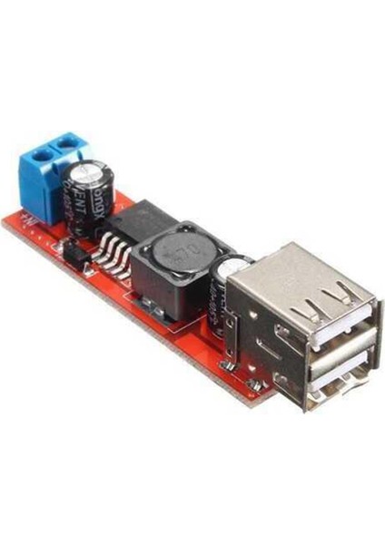 Çift USB Çıkışlı 9V/12V/24V/36V - 5V 3A Gerilim Azaltıcı Modülü