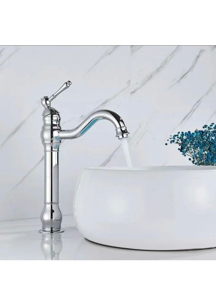 Çanak Lavabo Bataryası Vintage Lavabo Musluğu Silver Gümüş Lavabo Çanak Uyumlu-