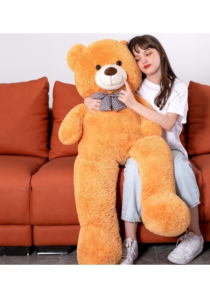 % 100 Yerli - Papyonlu Sevimli Büyük Peluş Ayıcık, 130 cm indirimleri