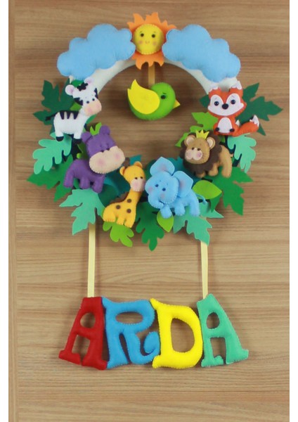 Arda Isimli Safari Bebek Odası Kapı Süsü