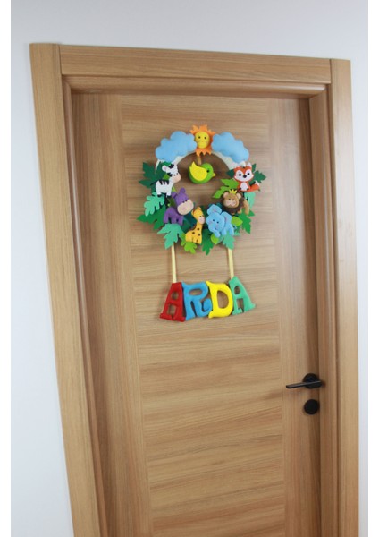 Arda Isimli Safari Bebek Odası Kapı Süsü modelleri