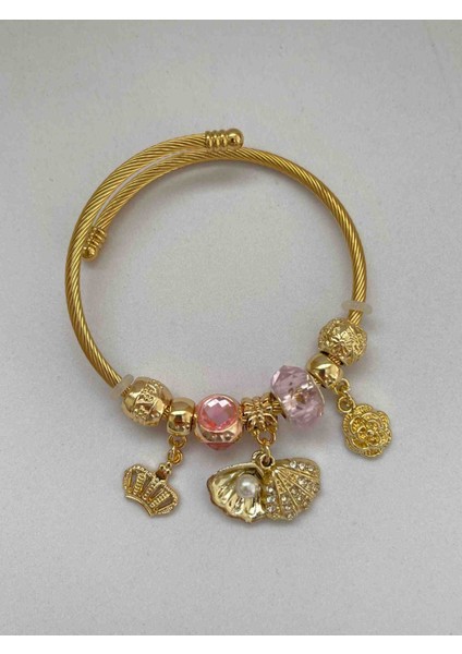Pembe Temalı Charmlı Pandor A Marka Bileklik